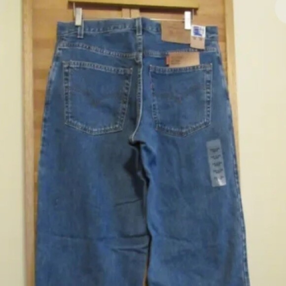 NWT Mens Levis 570 Red Tab Baggy Leg Blue Jeans Size 34x34 34/34 Levi's vintage - Picture 7 of 11